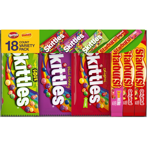 Variety pack of Skittles and Starbursts